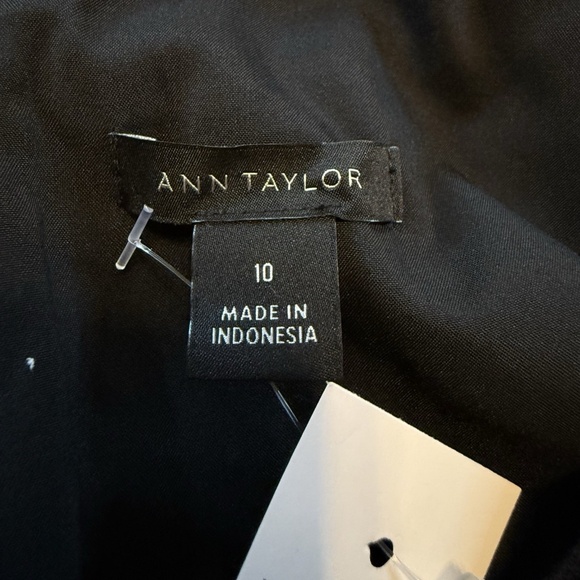 Ann Taylor Size 10 Black Double V Sheath Dress Sleeveless Linen Blend NWT $149 - Picture 14 of 15